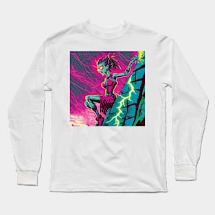 Zombie Woman on a Cliff Long Sleeve T-Shirt